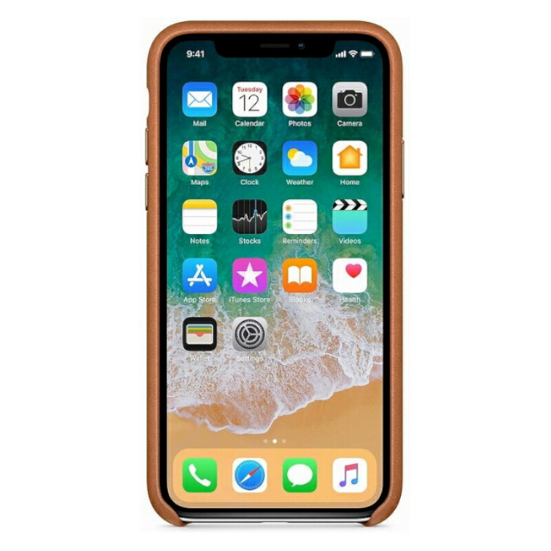 iPhone 【純正品】iPhone X / XS レザーケース ブラウン Apple