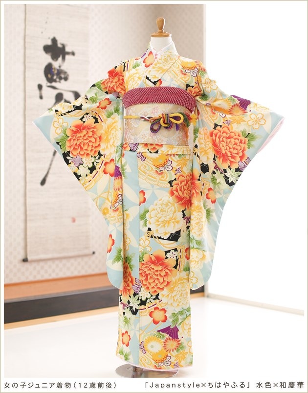 10歳〜13歳 子供振袖レンタル jk0166 女の子 ジュニア着物 十三参り