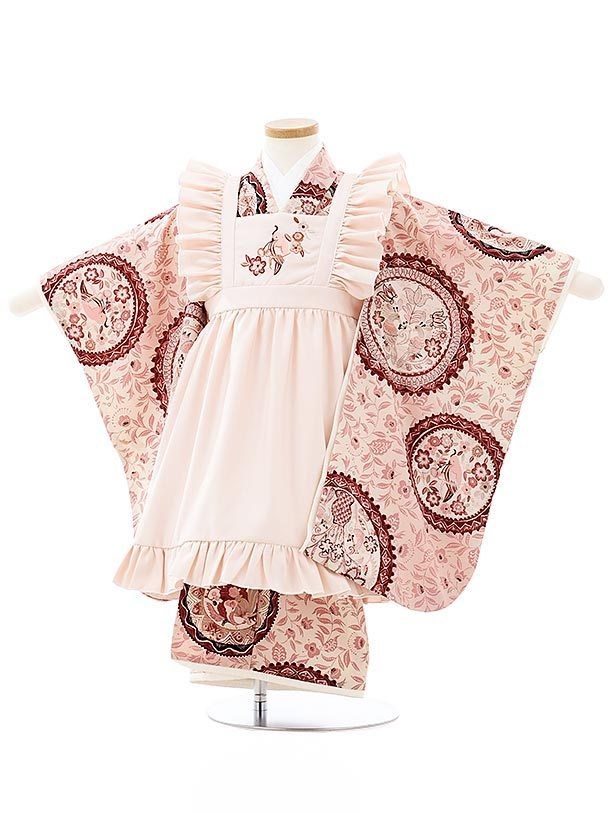 七五三 着物 3歳 レトロ 753 こども 赤 レンタル 女の子 モダン 大正