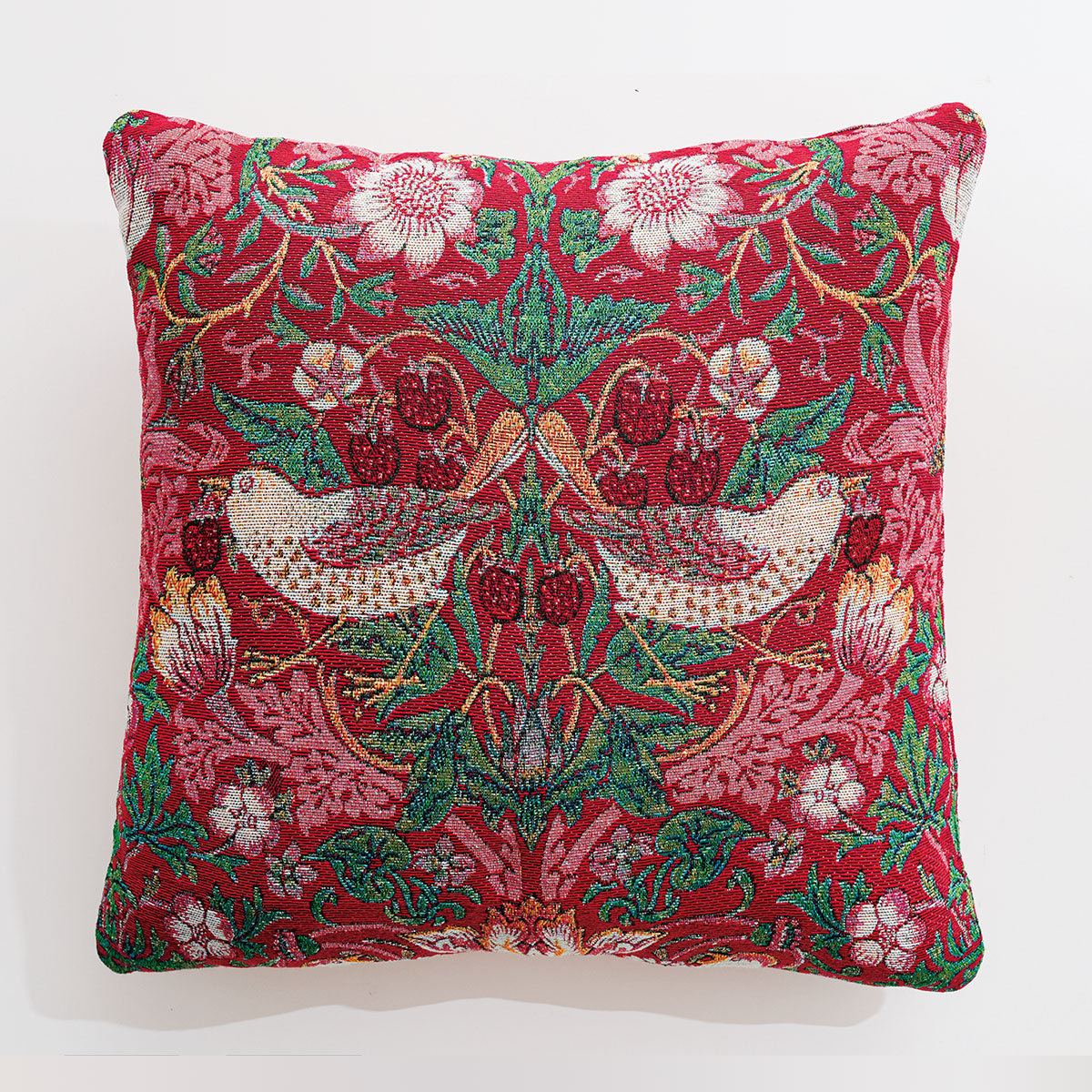 ウィリアムモリス いちご泥棒 クッションカバー 45×45cm ファスナー