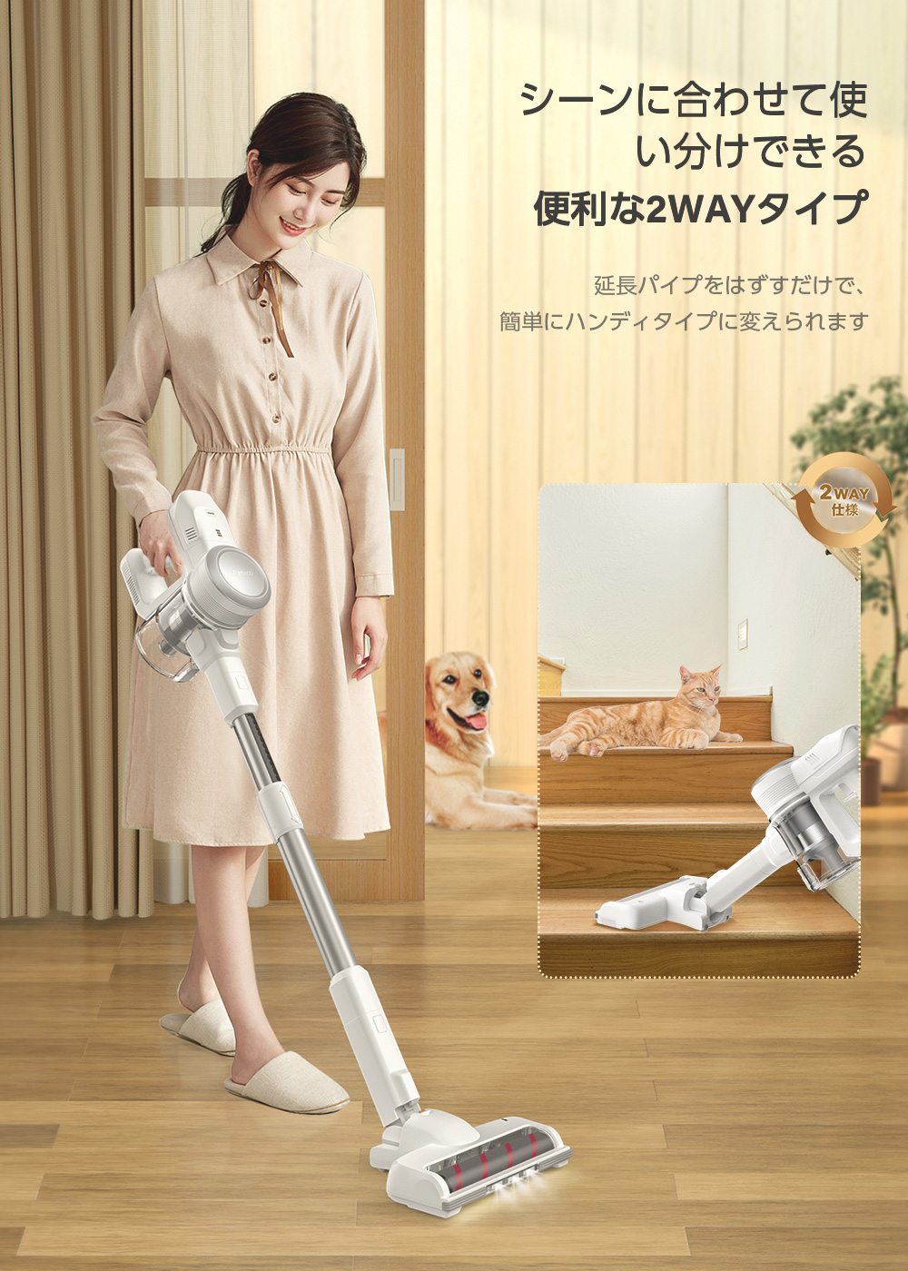 SALE／AZMKOO コードレス掃除機 26000pa強吸引力 サイクロン 掃除機