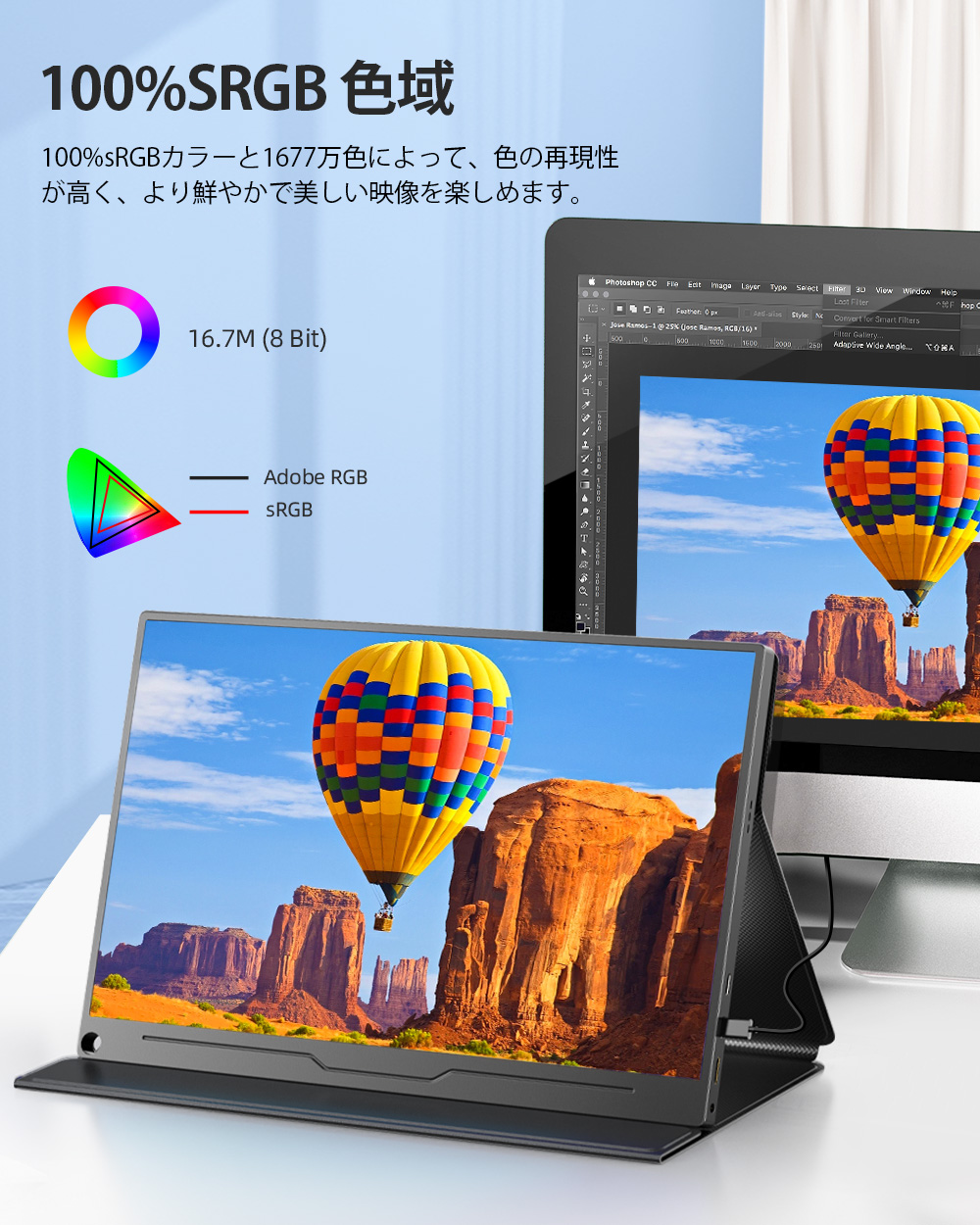 15.6インチ 4K 100%sRGB】EVICIV モバイルモニター ディスプレイ