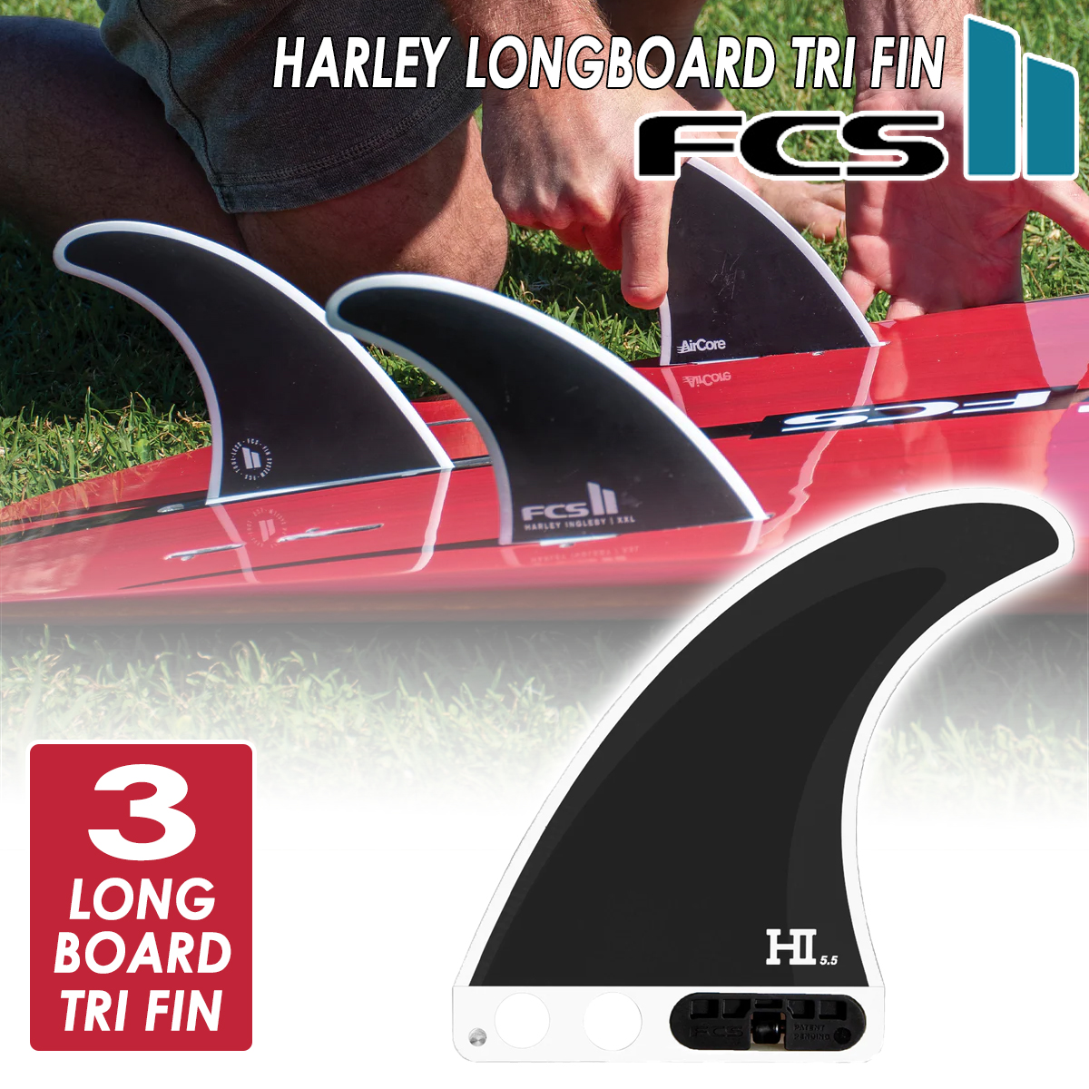 FCS 26 FCS2 ロングボードフィン HARLEY LONGBOARD TRI FINS ハーレー