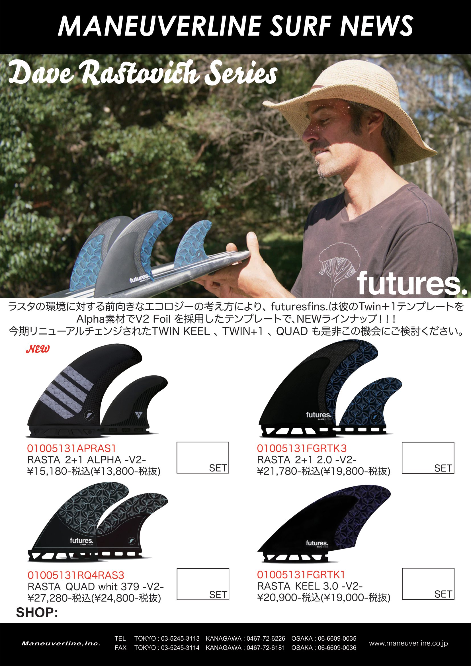 futures.（フューチャー） 23 Futures. フィン RMT/HEX TWIN KEEL