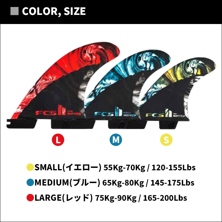 FCS 26 FCS2 フィン MAYHEM TRI FIN マット メイヘム バイオロス