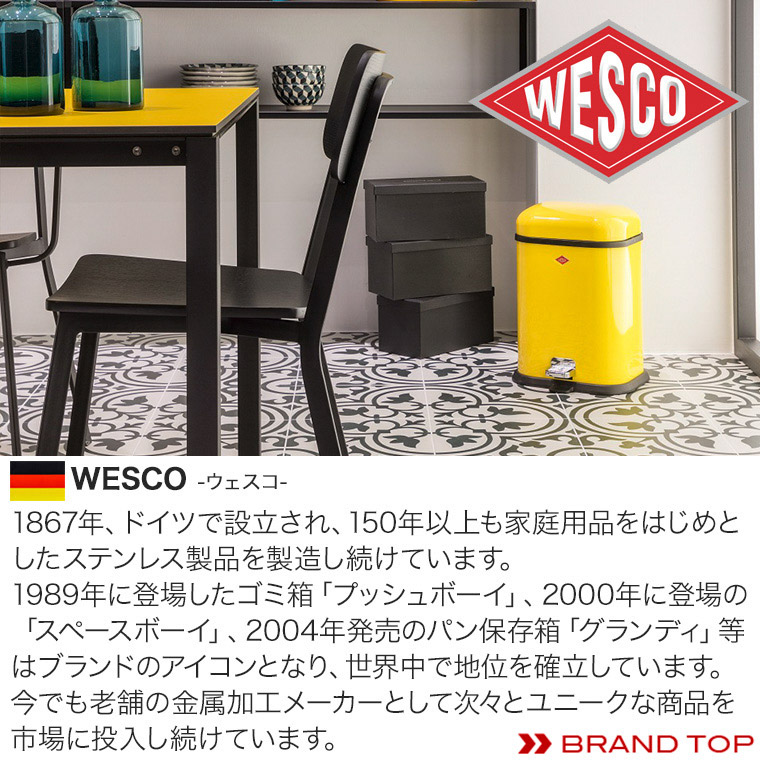 WESCO ペダルビン SUPER BOY (スーパーボーイ) 20L ホワイト ペダル式