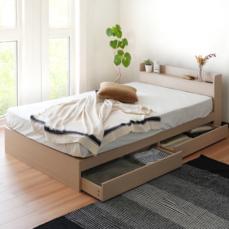 ベッドフレーム セミダブル 安い 収納 ベッド セミダブルベッド 収納