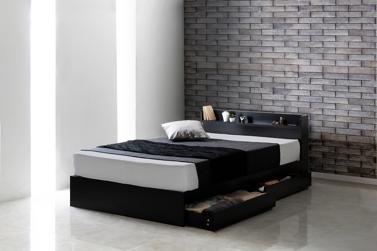 ベッドフレーム ダブル 安い 収納 ベッド ダブルベッド 収納付き