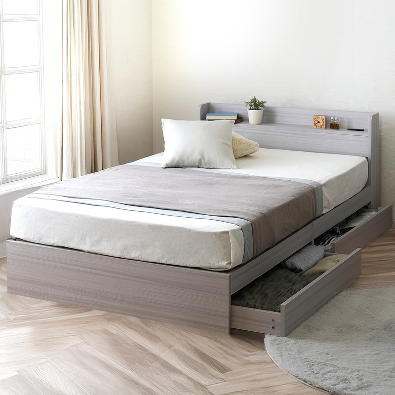 ベッドフレーム セミダブル 安い 収納 ベッド セミダブルベッド 収納