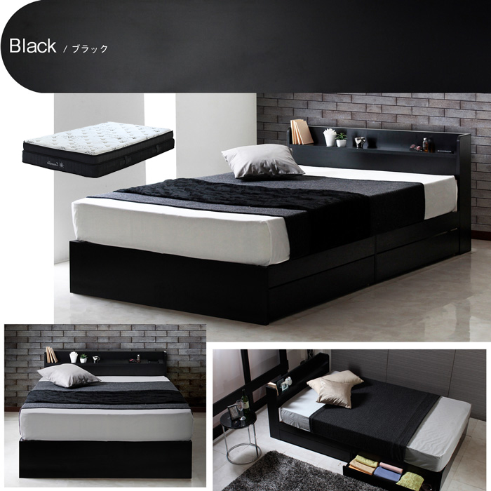 ベッド ダブル マットレス付き セット ダブルベッド 収納 大容量 収納