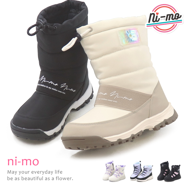 Ni-mo ni-mo スノーブーツ キッズ ブーツ 女の子 防寒ブーツ ジュニア