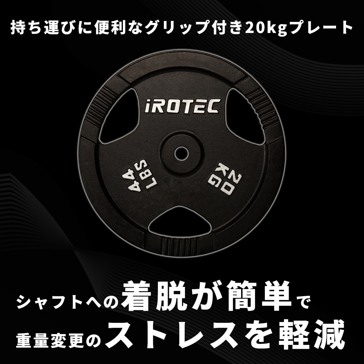 IROTEC（アイロテック） バーベル アイアンプレート 20KG [1枚] 穴径