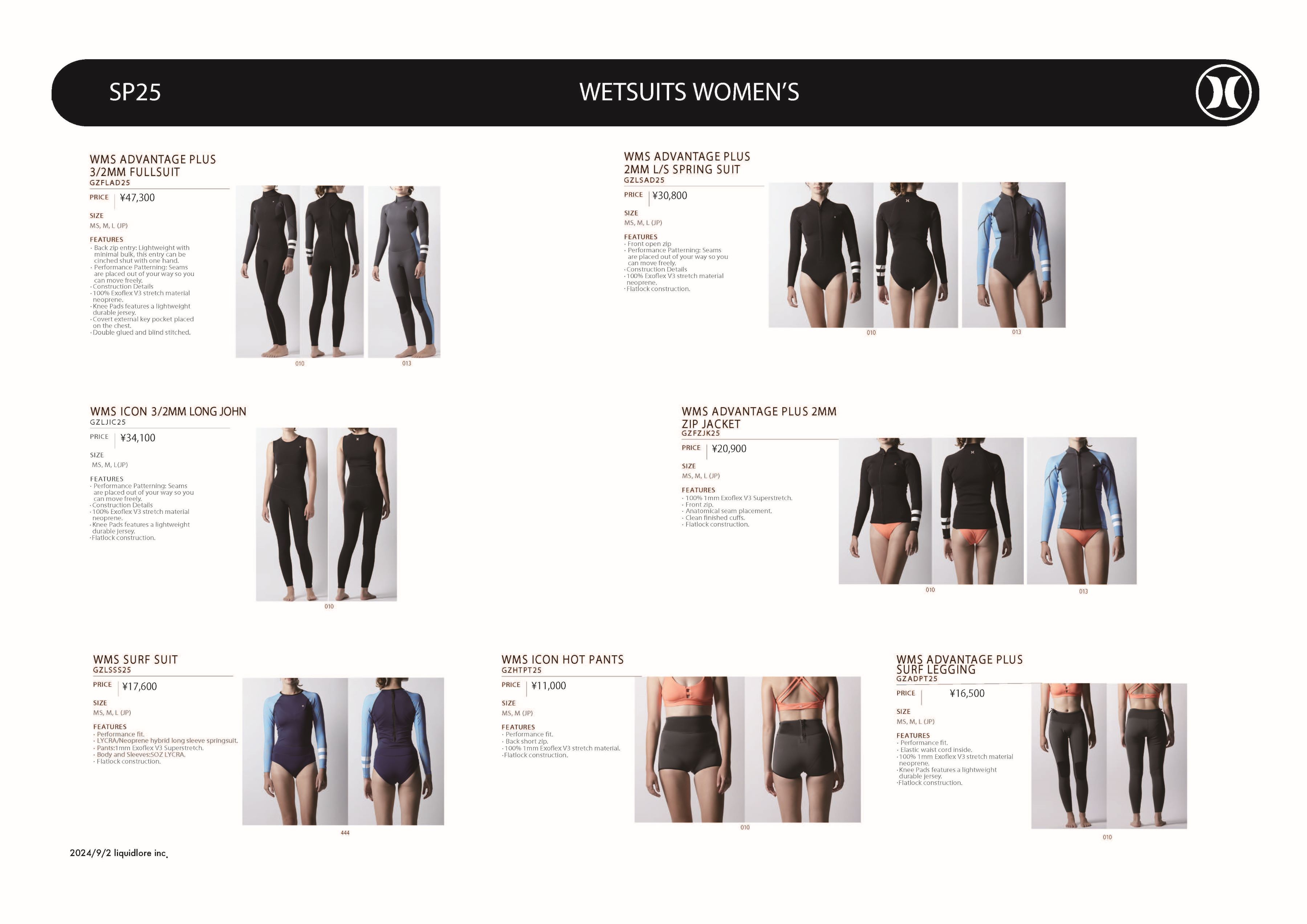 Hurley（ハーレー） ウェットスーツ レディース 長袖 スプリング