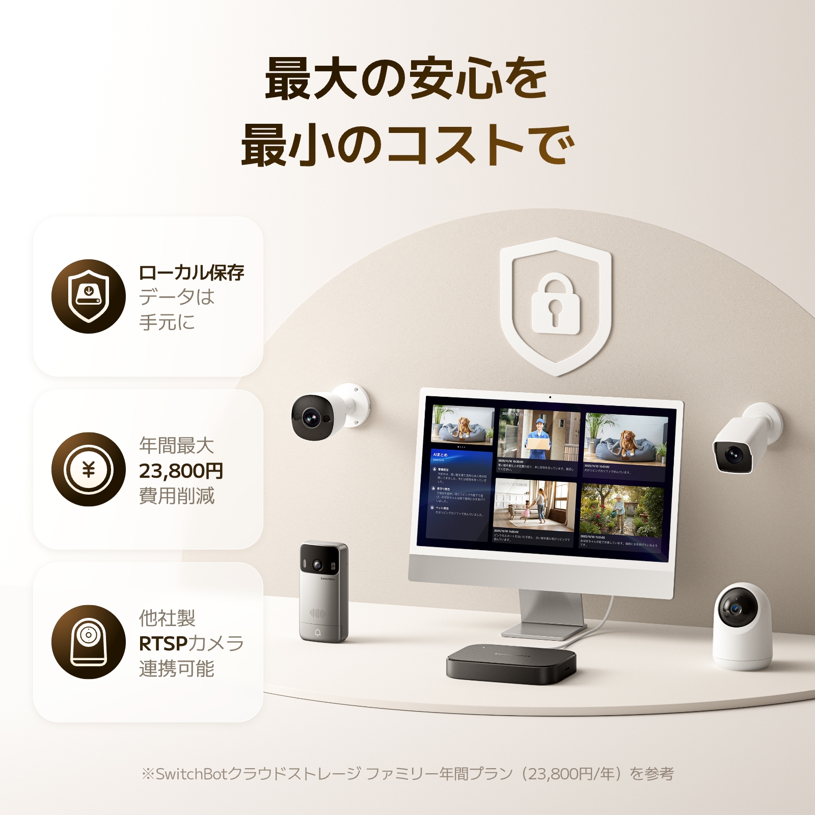 SwitchBot（スイッチボット） SwitchBot AI ハブ 見守りカメラPlus 5MP