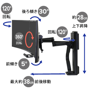 エルゴトロン（ergotron） TRACE (トレース) デュアル モニター