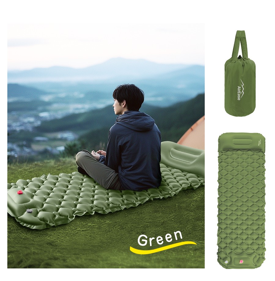 新色追加・全4色】エアーマット キャンプマット 足踏み式 厚手 10CM