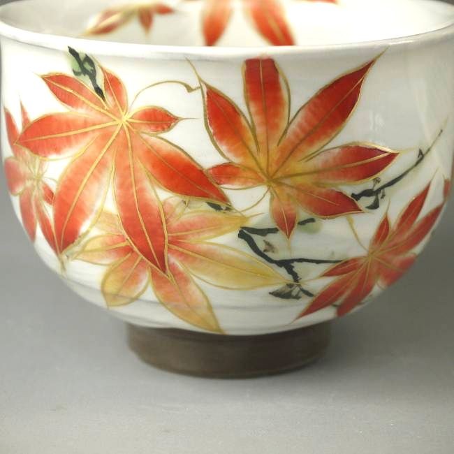 京焼 清水焼 四季彩五草花お茶呑茶碗 陶あん 紅葉単品 : 松韻堂 Yahoo