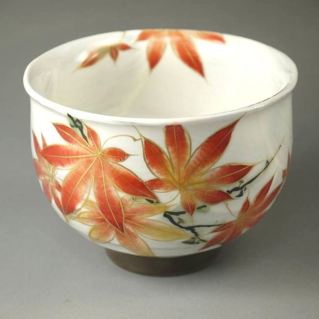 京焼 清水焼 四季彩五草花お茶呑茶碗 陶あん 紅葉単品 : 松韻堂 Yahoo