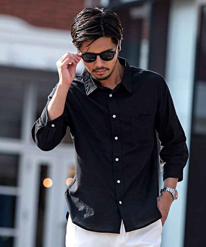 Vicci（ビッチ） カジュアルシャツ メンズ 50代 〜60 綿 麻 夏 7分袖