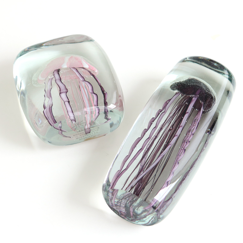 オブジェ ペーパーウェイト ガラス ジェリーフィッシュ くらげ