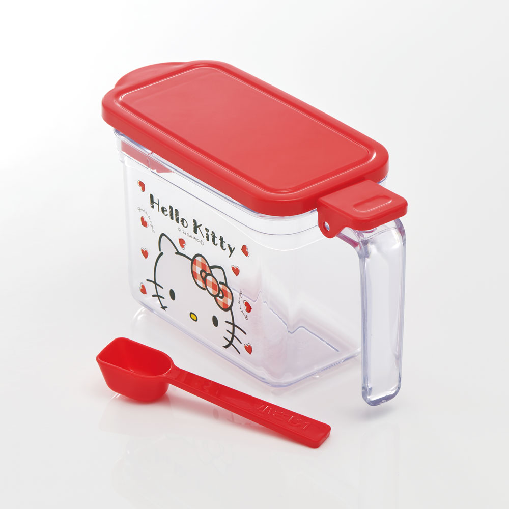 ハローキティ 調味料 ポット 380ml ワンプッシュで開く 入れ 容器 砂糖