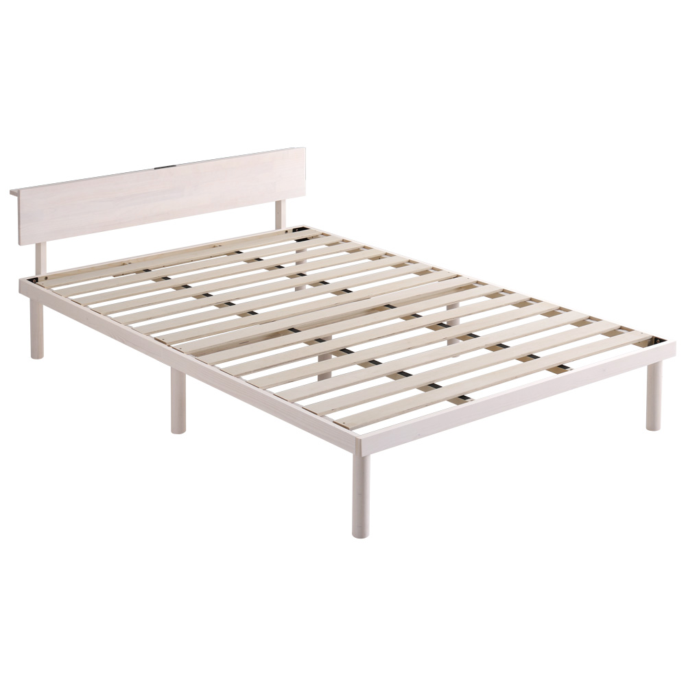 ベッド ダブル すのこベッド 宮セット ベッド下収納 コンセント付き 高