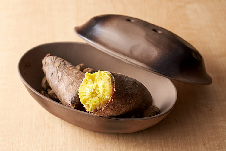 電子レンジでほくほく石焼いも鍋（石付） 電子レンジ専用 焼き芋器