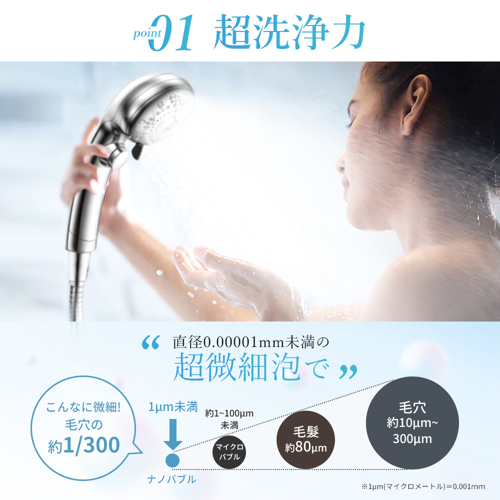 最大90％カット】 シャワーヘッド 節水 増圧 手元止水 ナノバブル