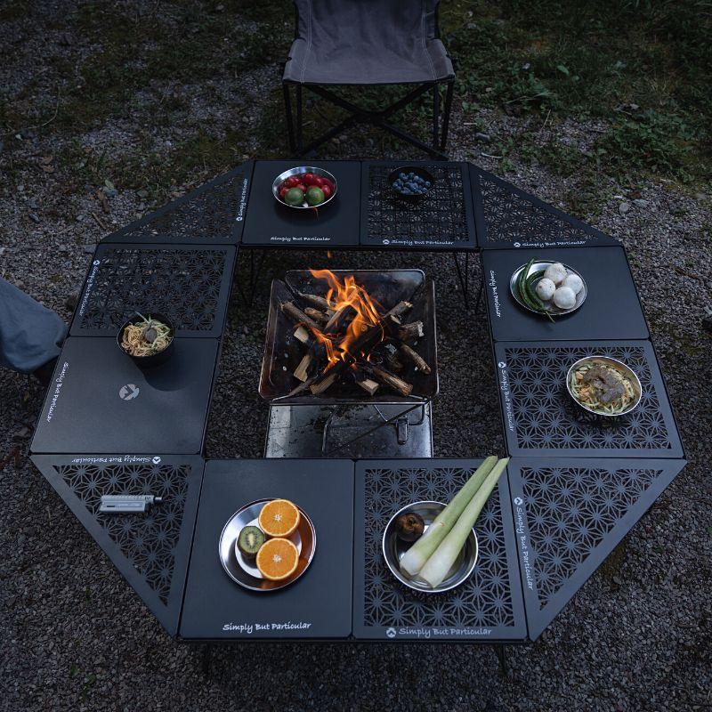 CAMPINGMOON フィールドラック 天板 セット 連結 黒 三角コーナー