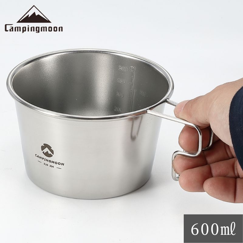 CAMPINGMOON シェラカップ 深型 600ml 直火 ステンレス コンパクト