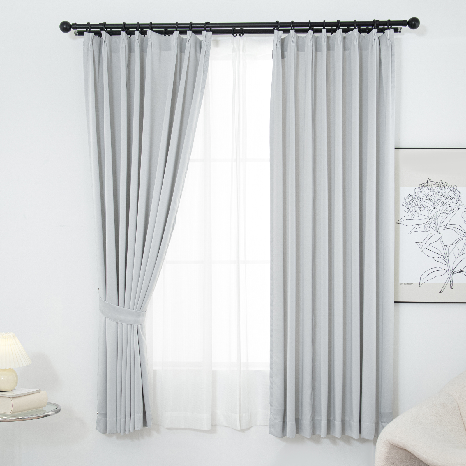 激安価格 】カーテン 4枚セット レースカーテン付き 安い 遮光カーテン