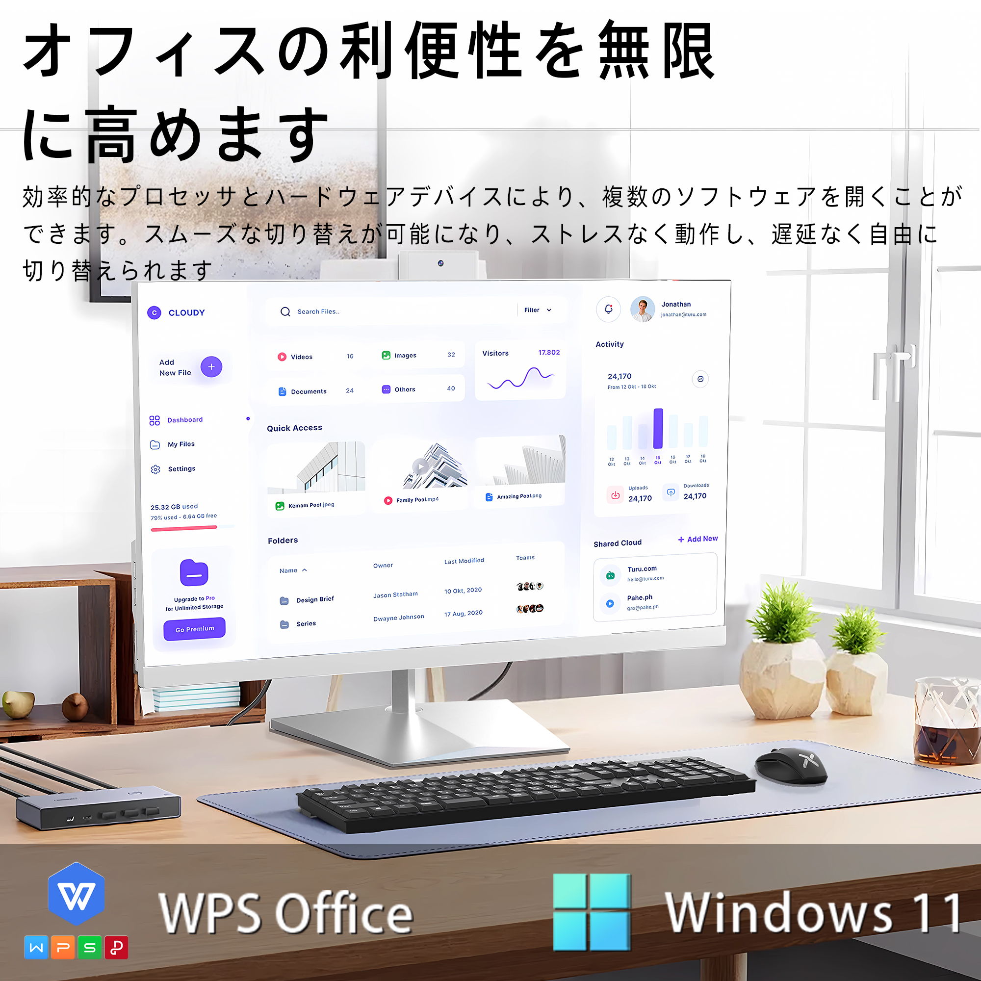 VETESA デスクトップパソコン 新品 一体型 タッチパネル 24型 Win11