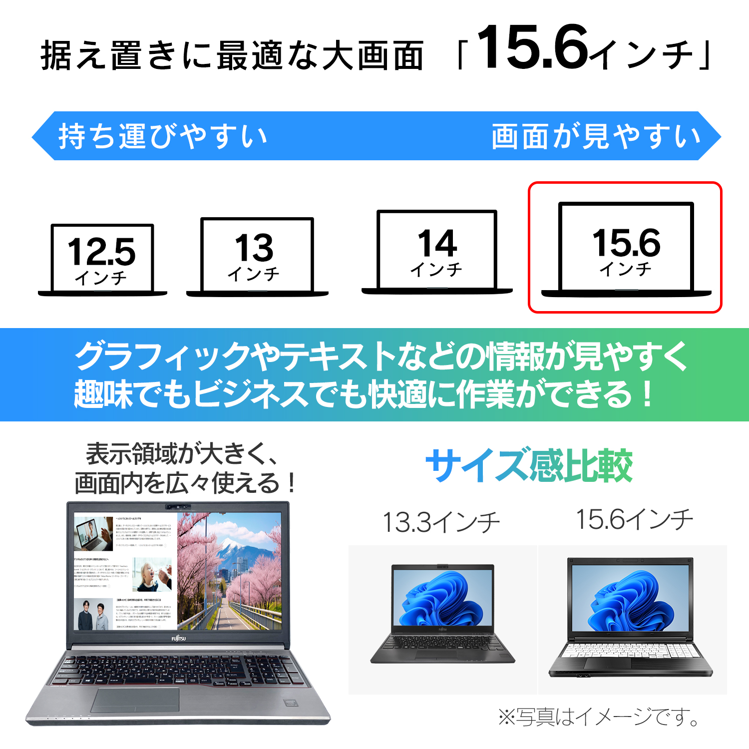 富士通（FUJITSU） 中古ノートパソコン ラップトップ 15.6インチ 高