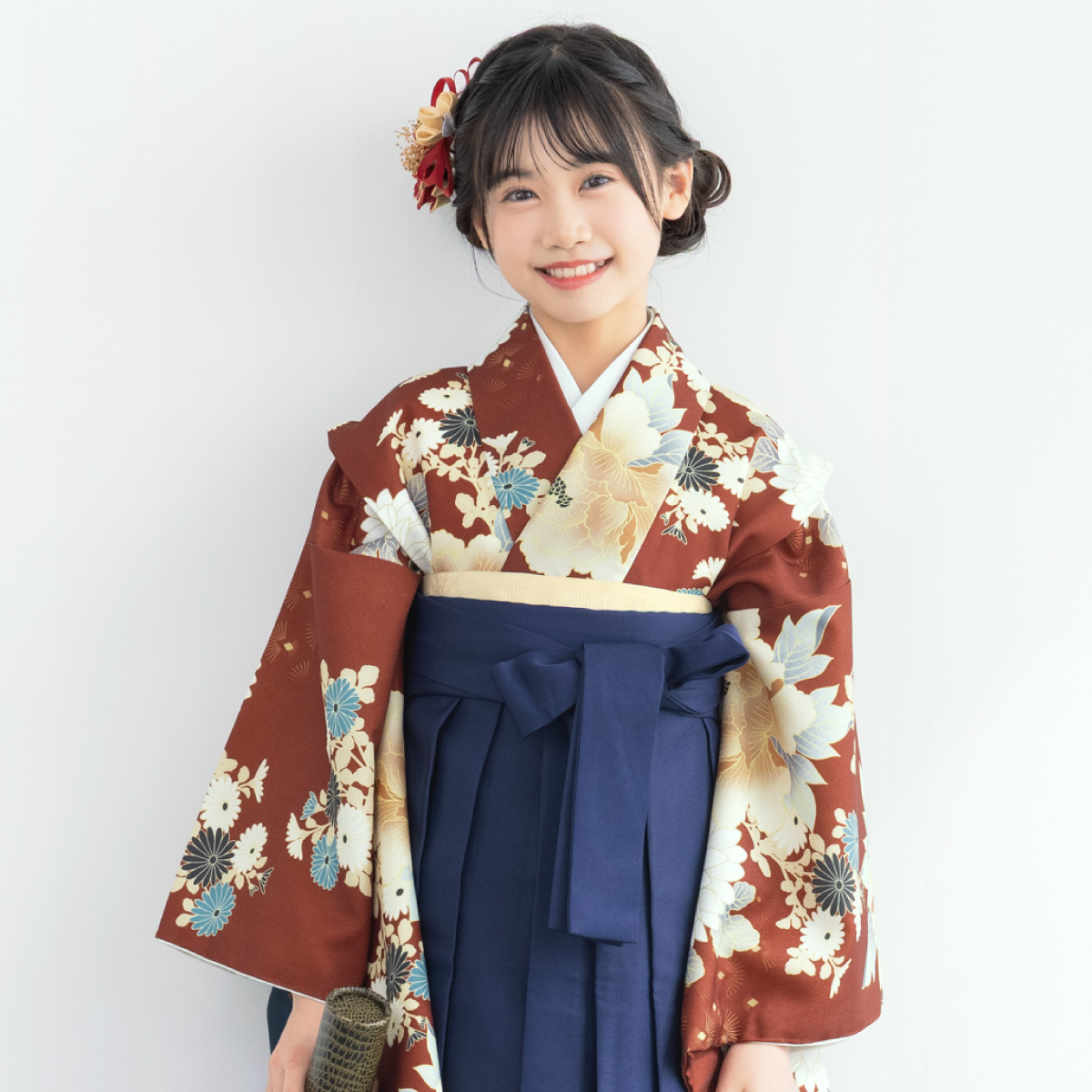 SOUBIEN（創美苑） 袴セット 卒業式 小学生 女の子 ジュニア 白 赤 青