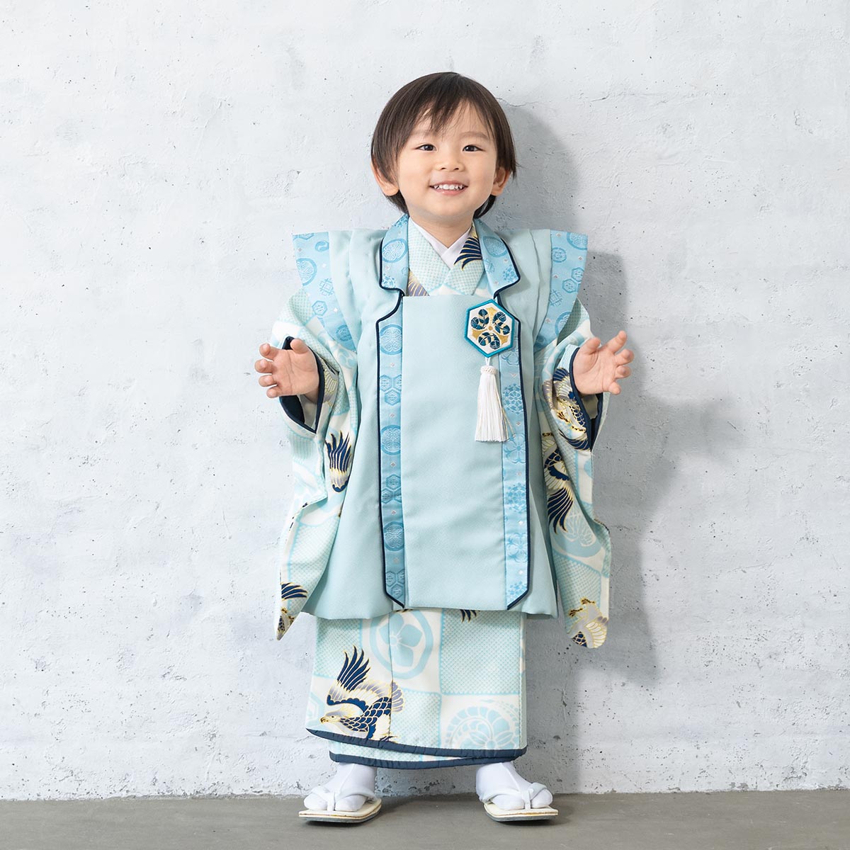 SOUBIEN（創美苑） レンタル 七五三 着物 3歳 男の子 フルセット 水色