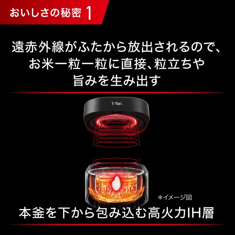T-fal ザ・ライス 遠赤外線IH炊飯器 5.5合 ブラック RK8808JP ( 1個
