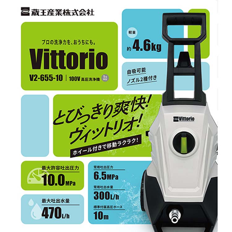 Vittorio(ヴィットリオ) 高圧洗浄機 最大許容圧力10.0MP V2-655-10 ( 1