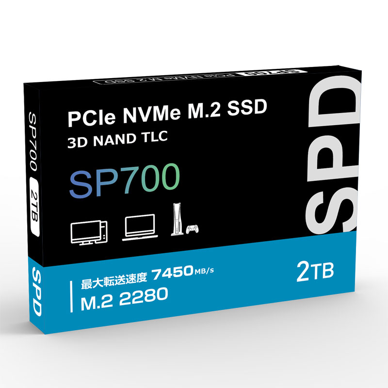 SPD ポイント2倍 SPD製 SSD 2TB【3D NAND TLC】M.2 2280 PCIe Gen4x4