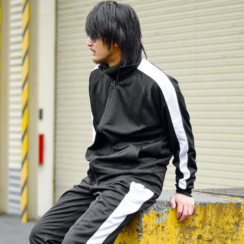 閉店セール】ラグランラインジャージ上下セット メンズジャージ