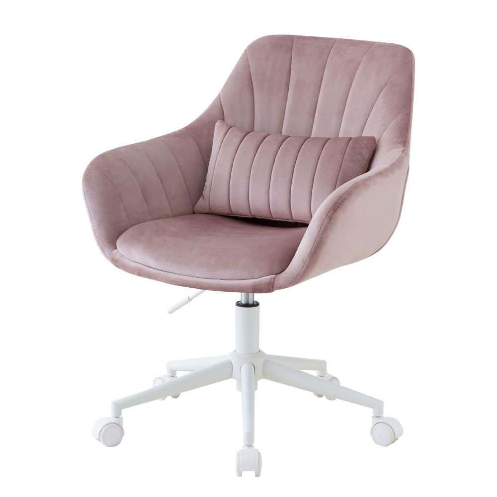 ASHEL デスクチェア おしゃれ ベロア 白脚 疲れない 椅子 韓国 北欧