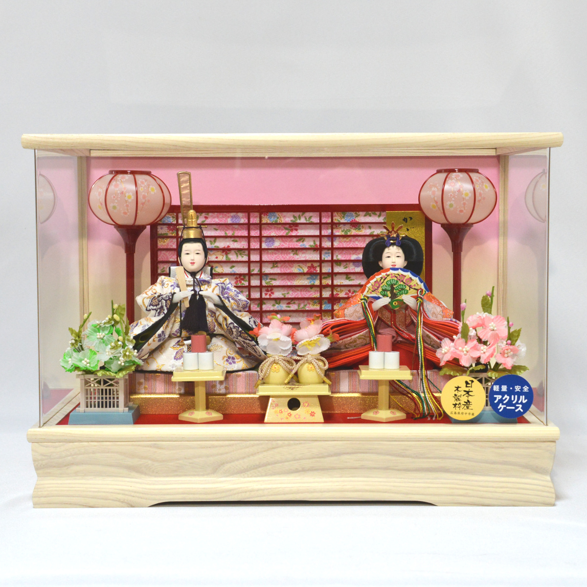雛人形 ケース飾り 親王飾り アクリルケース LED 藤翁作 : 人形の三信