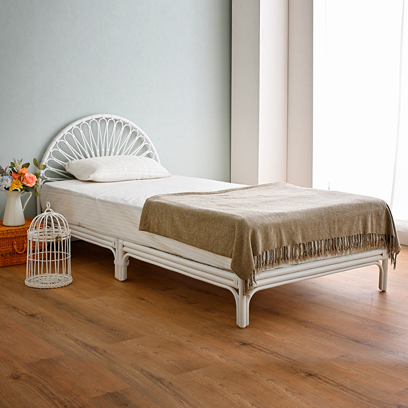 ラタン ベッド シングル ホワイトラタン すのこ 白 おしゃれ