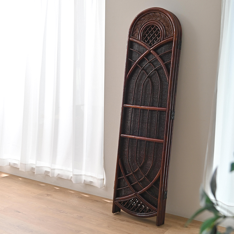 衝立 ラタン 籐 スクリーン 3連 パーテーション 和風 アジアン