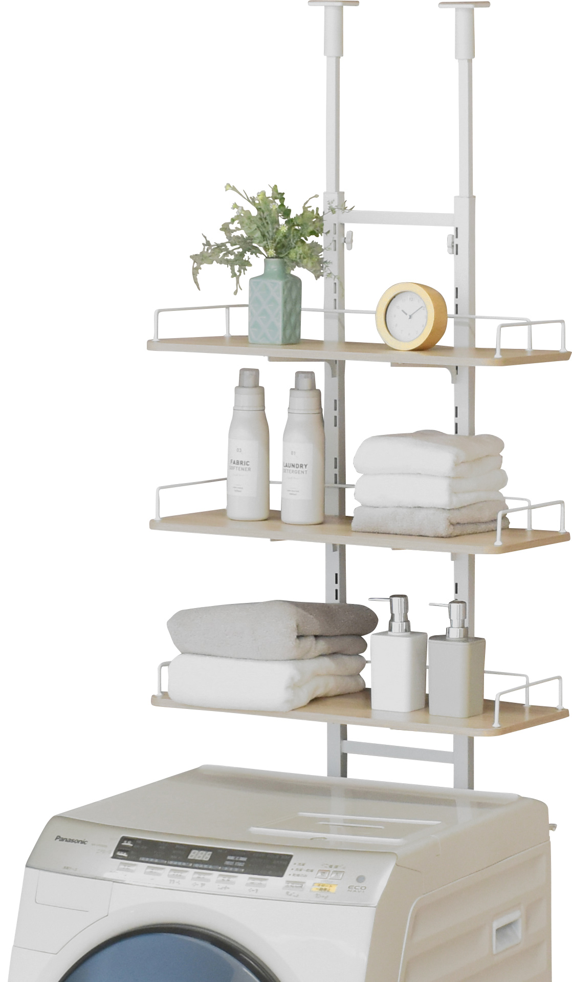 ekans（エカンズ） ランドリーラック 棚タイプ 3段 突っ張り 棚3段