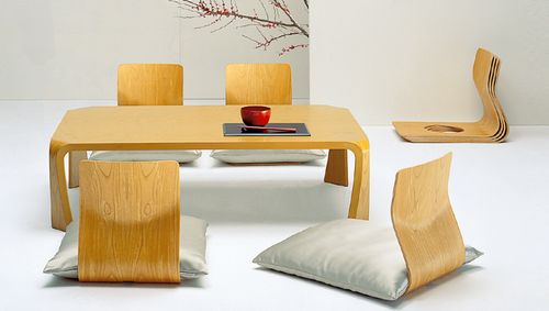 天童木工 和風座いす シンプル曲げ木座椅子 ケヤキブラウン色 : さぬき