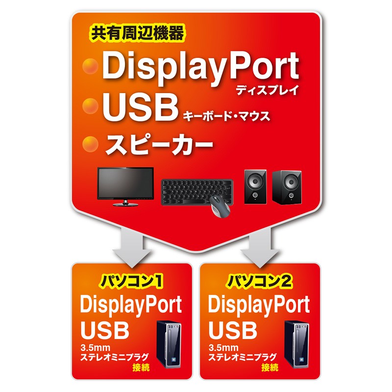 SANWA SUPPLY（サンワサプライ） パソコン自動切替器 DisplayPort 対応