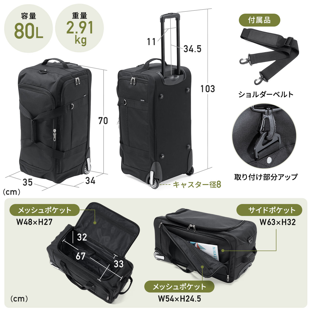 SANWA SUPPLY（サンワサプライ） キャリーバッグ ソフト キャリー