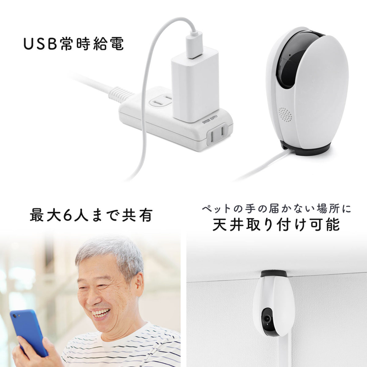 SANWA SUPPLY（サンワサプライ） ネットワークカメラ 屋内 防犯 見守り