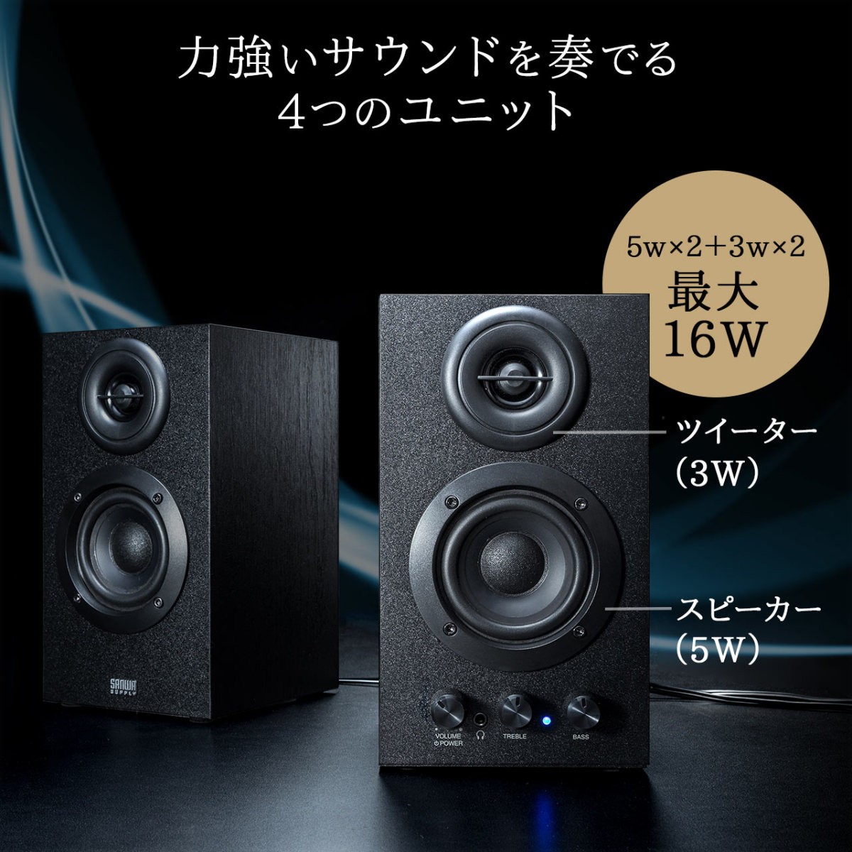 SANWA SUPPLY（サンワサプライ） PCスピーカー 有線 3.5mm接続 高音質