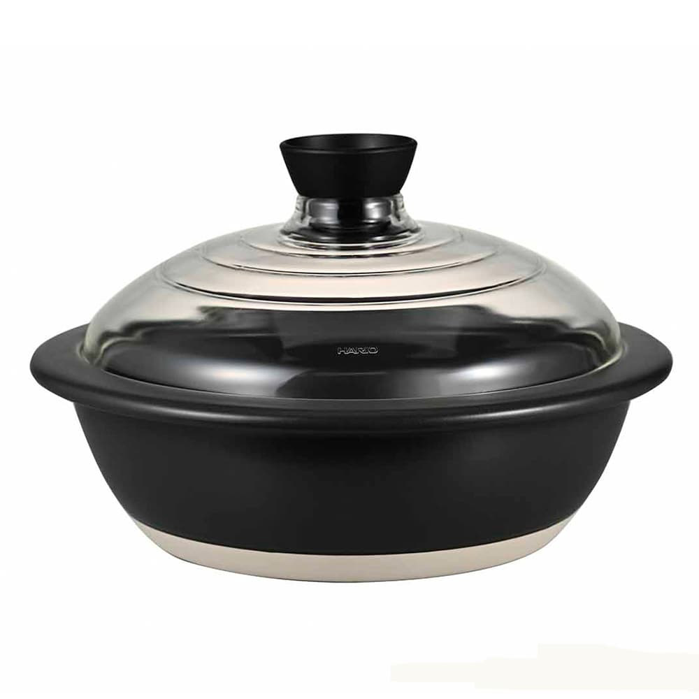 HARIO（ハリオ） 土鍋 9号 フタがガラスの土鍋 ガス火 直火対応 ガラス